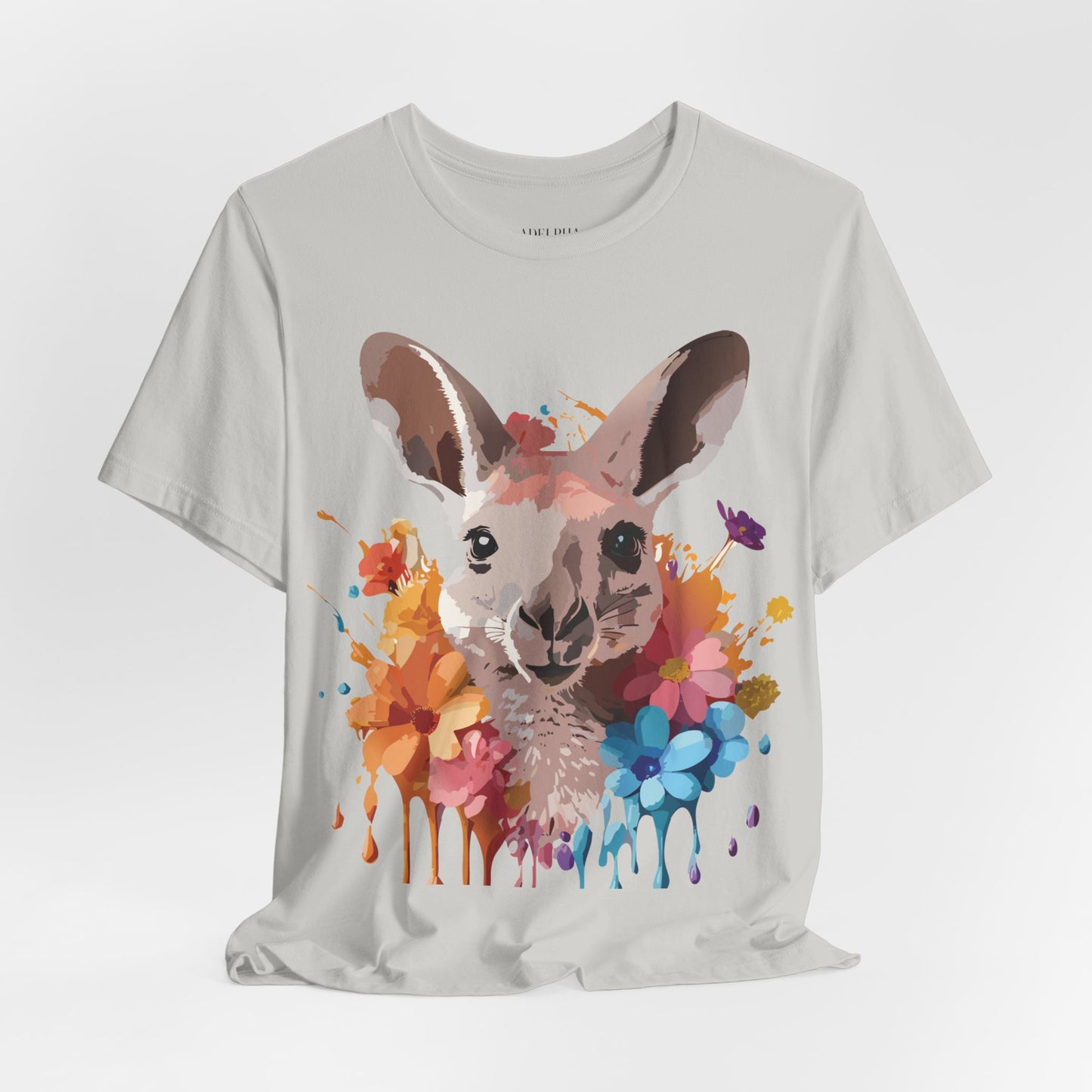 Natural Cotton Tee Shirt with Kangaroo