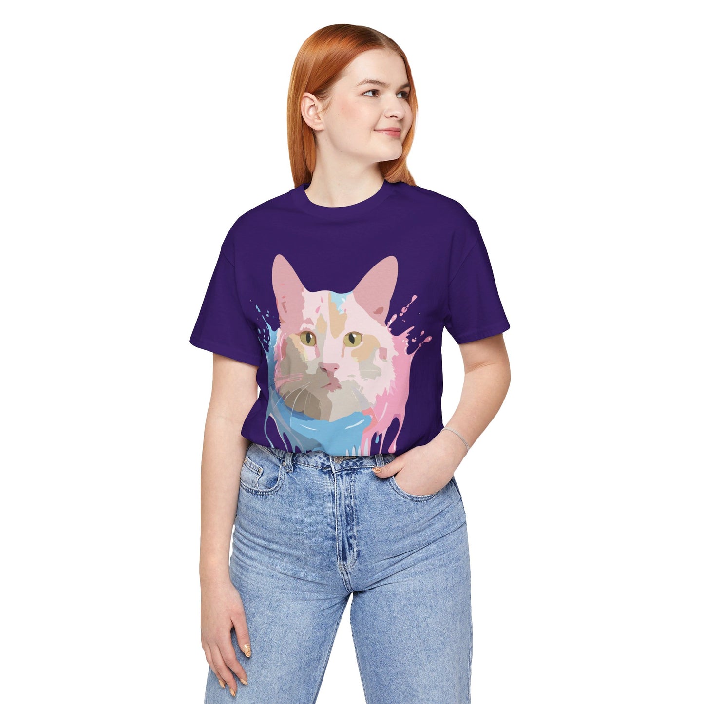 T-shirt en coton naturel avec chat