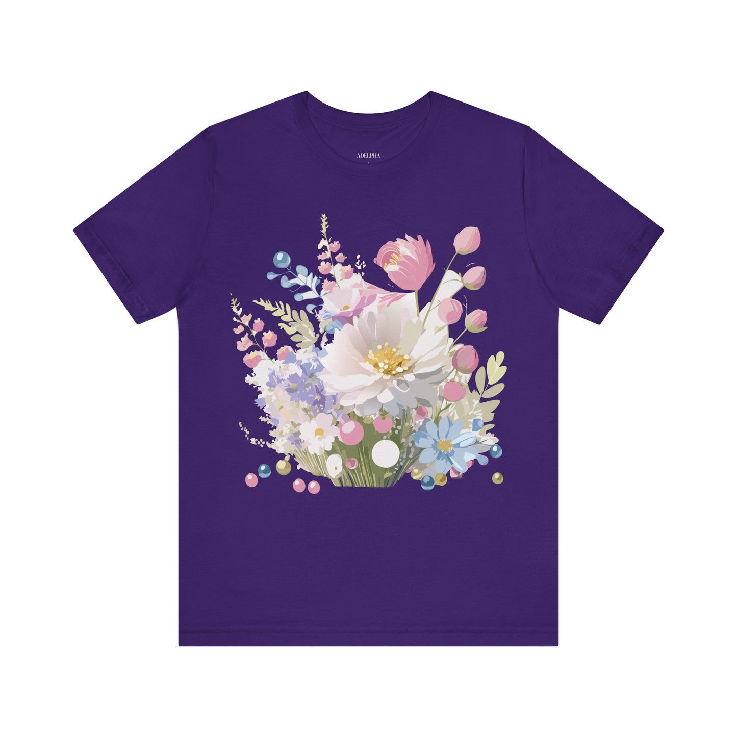 T-shirt en coton naturel avec fleurs