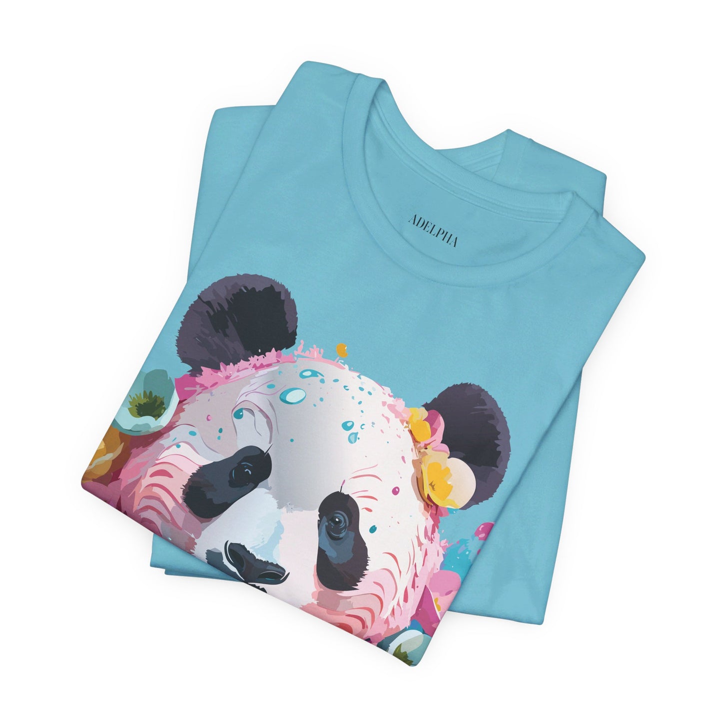 Natural Cotton Tee Shirt with Panda