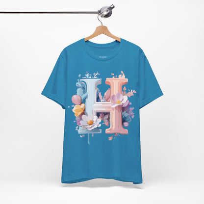 Natural Cotton Tee Shirt - Letters Collection - H Printify