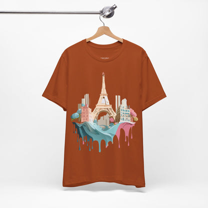 Natural Cotton Tee Shirt - Beautiful Places Collection - Paris Printify