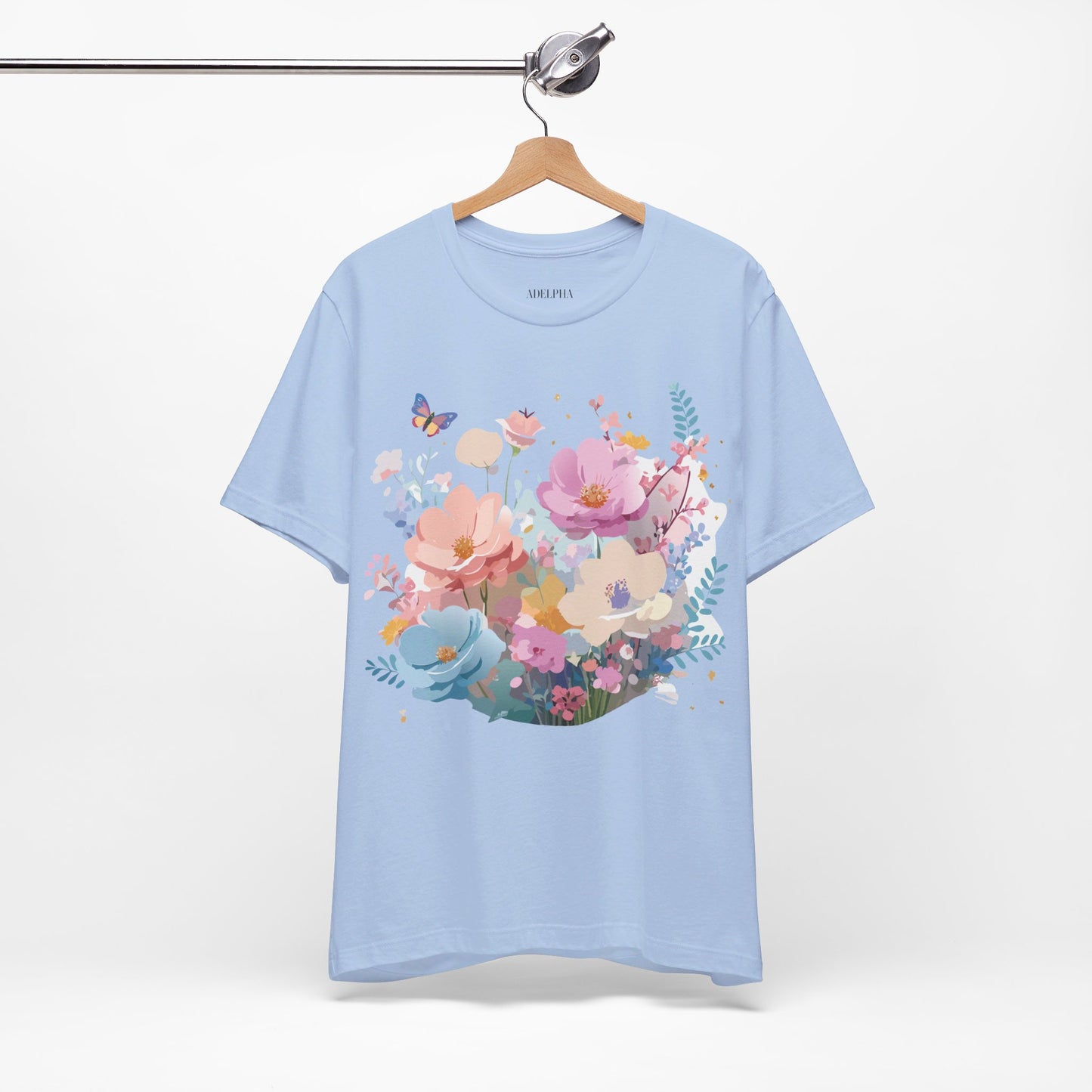 T-Shirt aus natürlicher Baumwolle mit Blumen