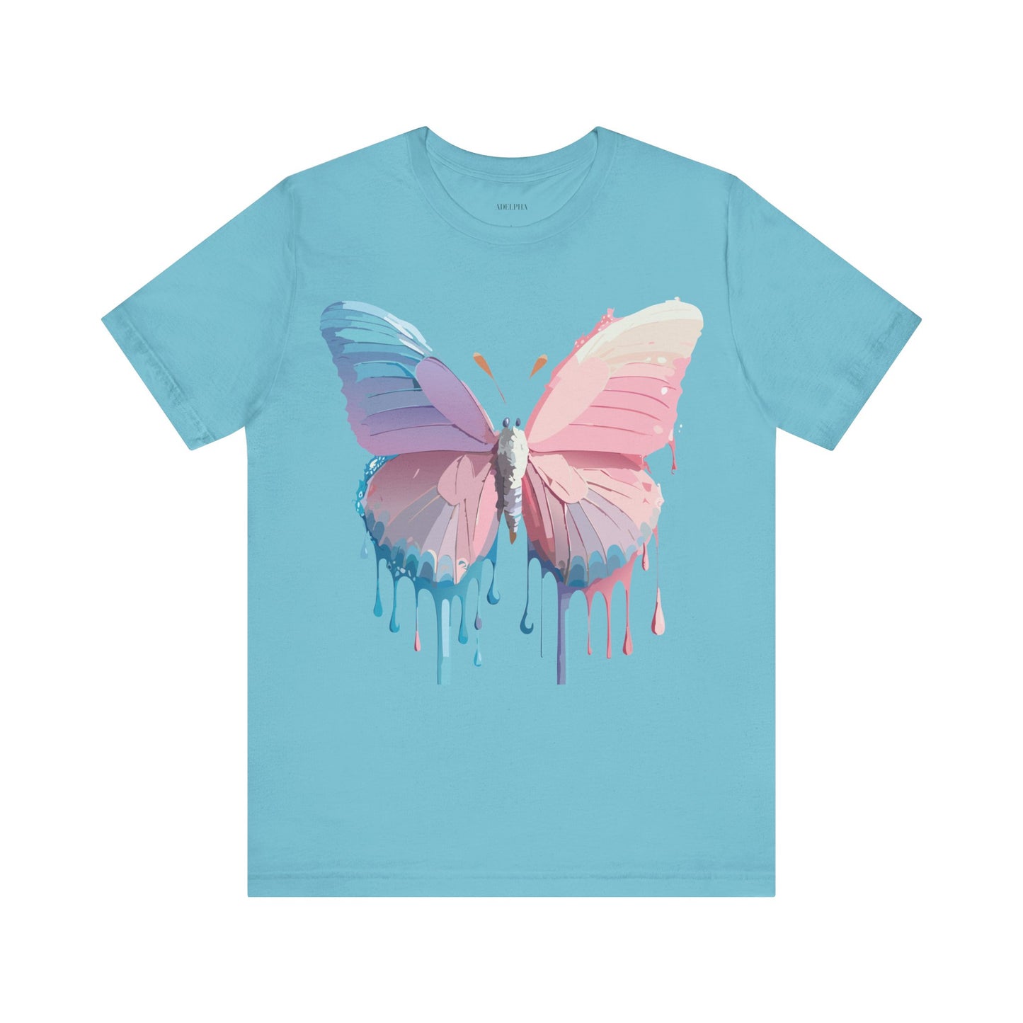 Natural Cotton Tee Shirt with Butterfly