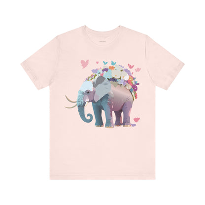Natural Cotton Tee Shirt with Elephant Printify
