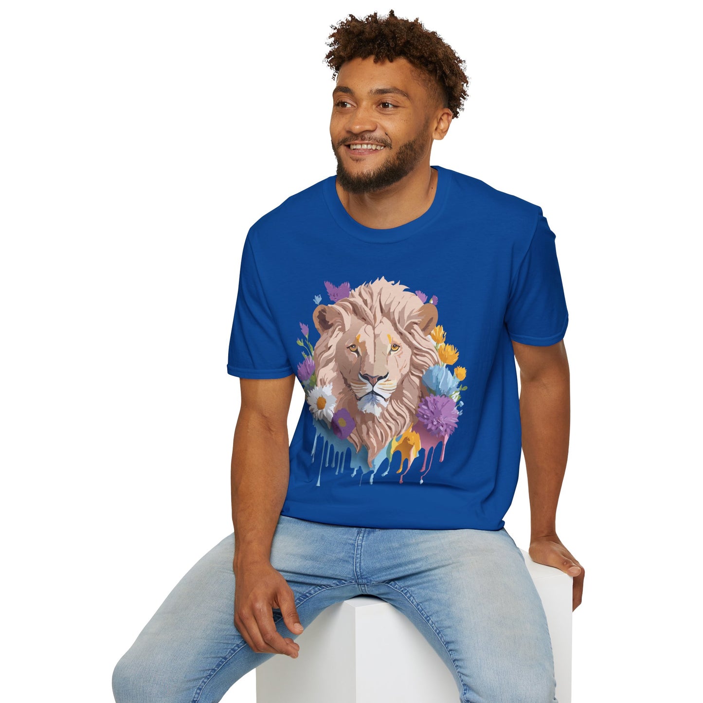 Lion Shirt, Shirt with Lion, Floral Lion Tee, Shirt with Animals
