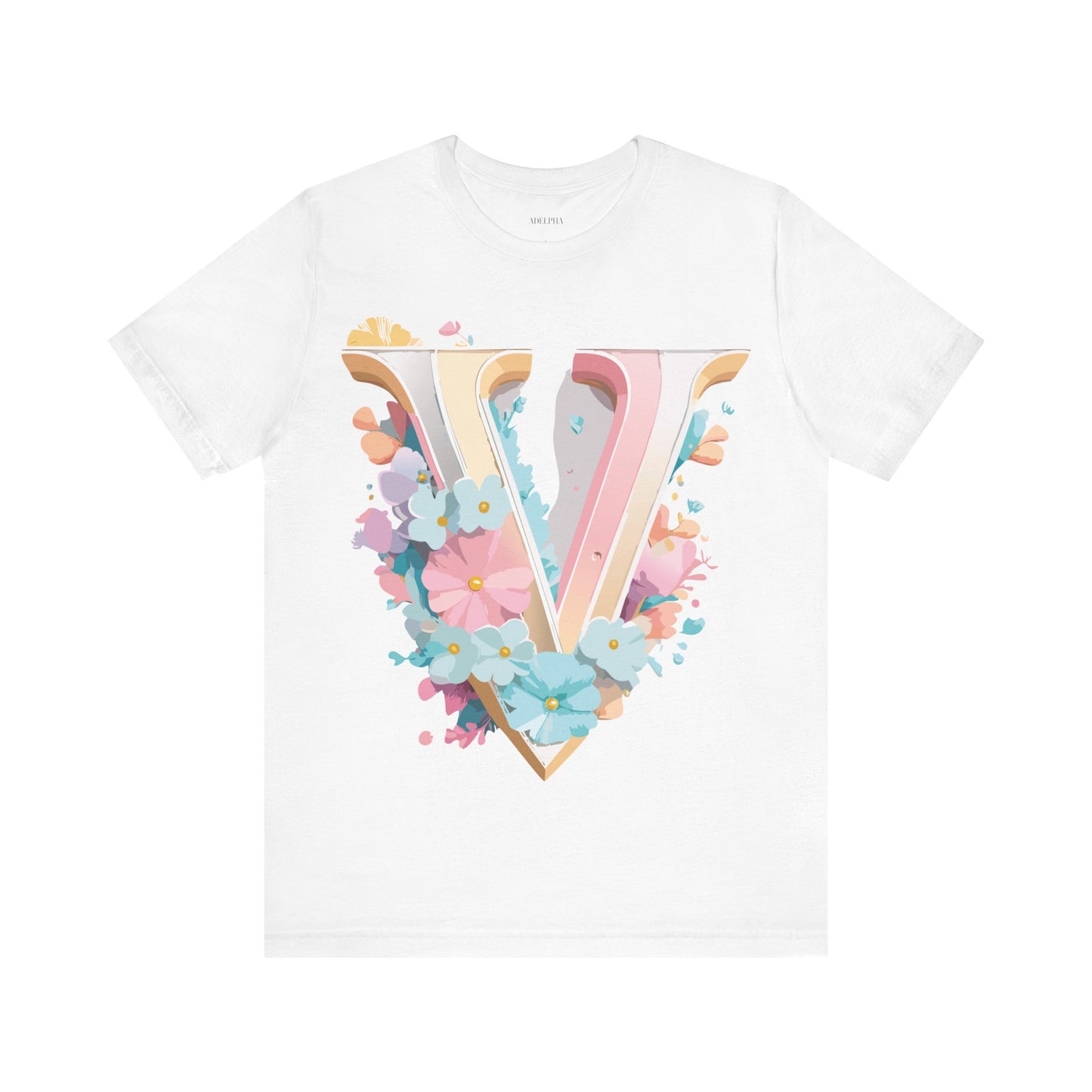 T-shirt en coton naturel - Collection Lettres - V