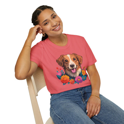 Dog Shirt Unisex Animal Tee Short Sleeve Gildan Softstyle 64000 Cotton Tee