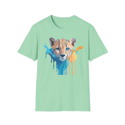 Unisex Cheetah Print Tee Softstyle Gildan 64000 Ring Spun Cotton Tee