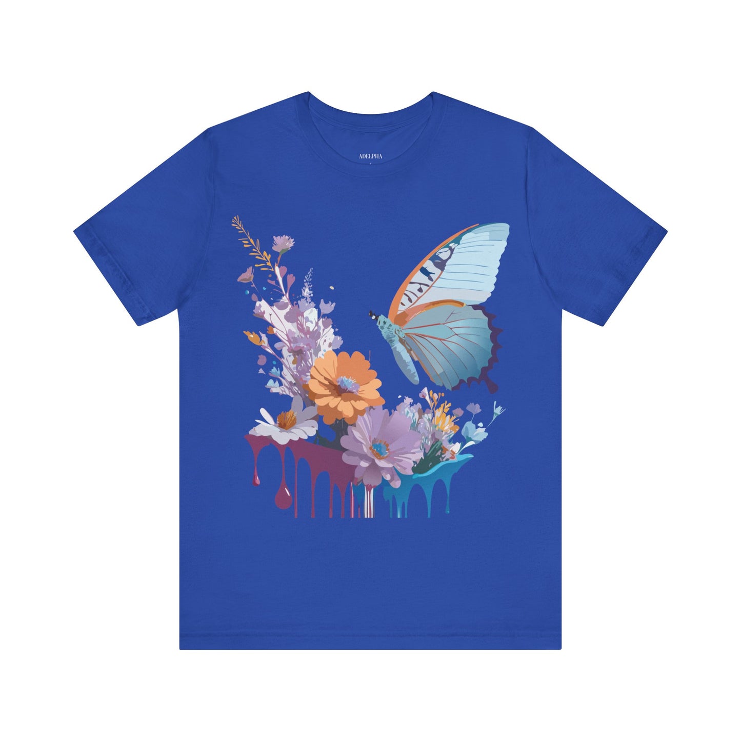 Natural Cotton Tee Shirt with Butterfly