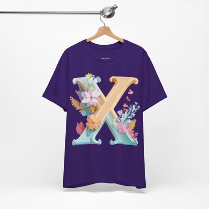 Natural Cotton Tee Shirt - Letters Collection - X Printify