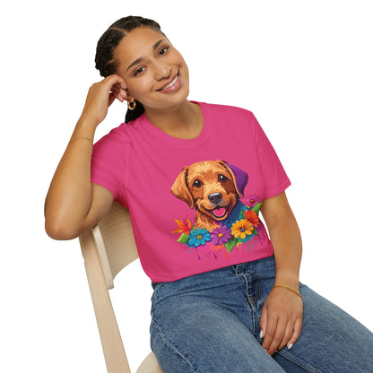Unisex Dog Shirt With Animals Tee Softstyle Gildan 64000 Comfort Fit