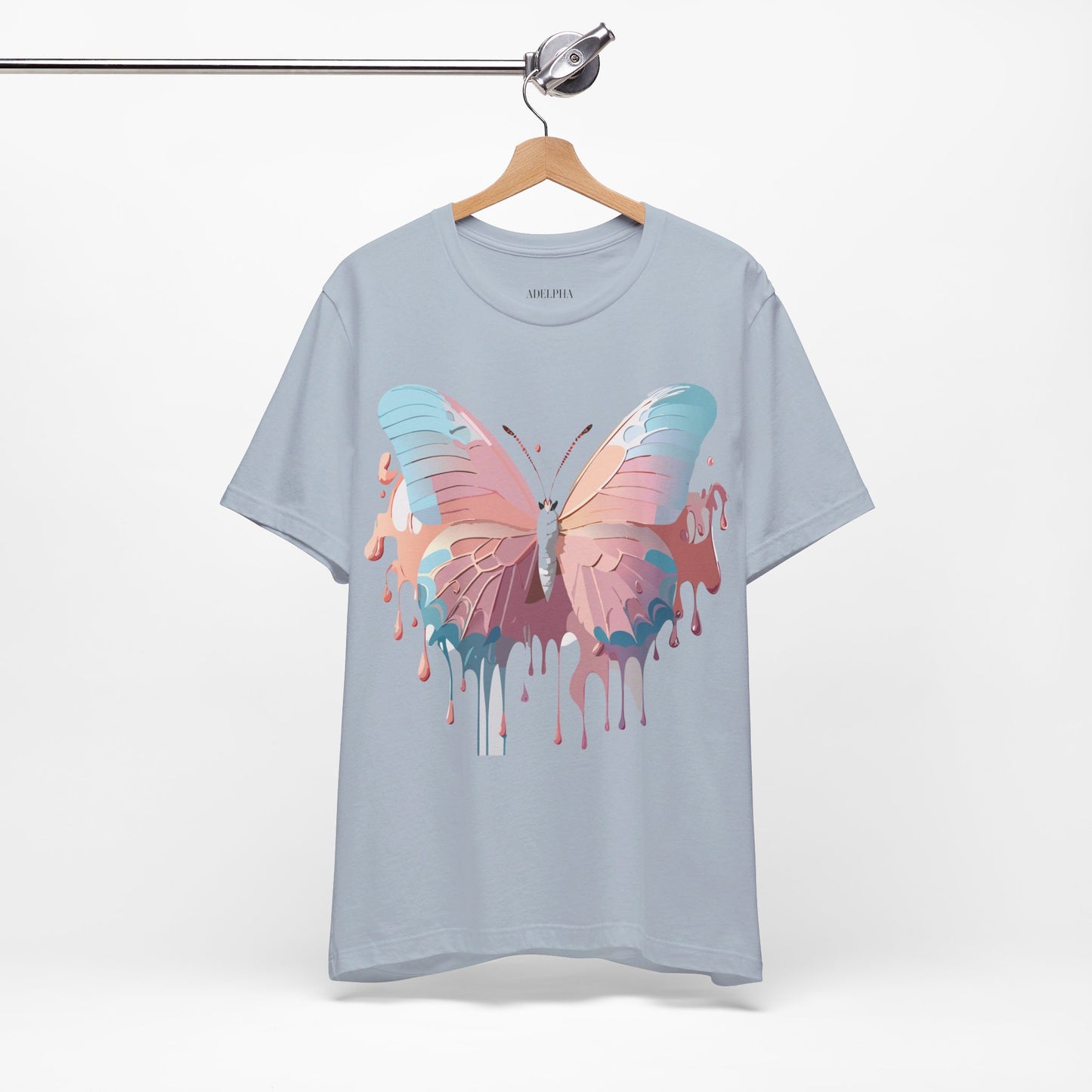 Natural Cotton Tee Shirt with Butterfly