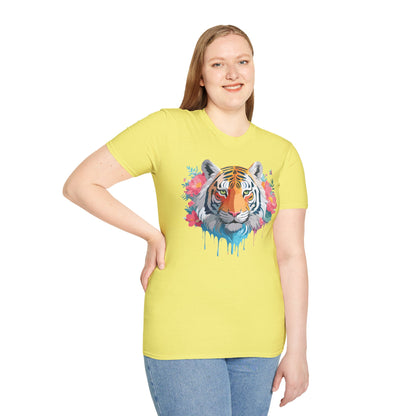Tiger Shirt Unisex Animal Tee 100 Percent Ring Spun Cotton Softstyle