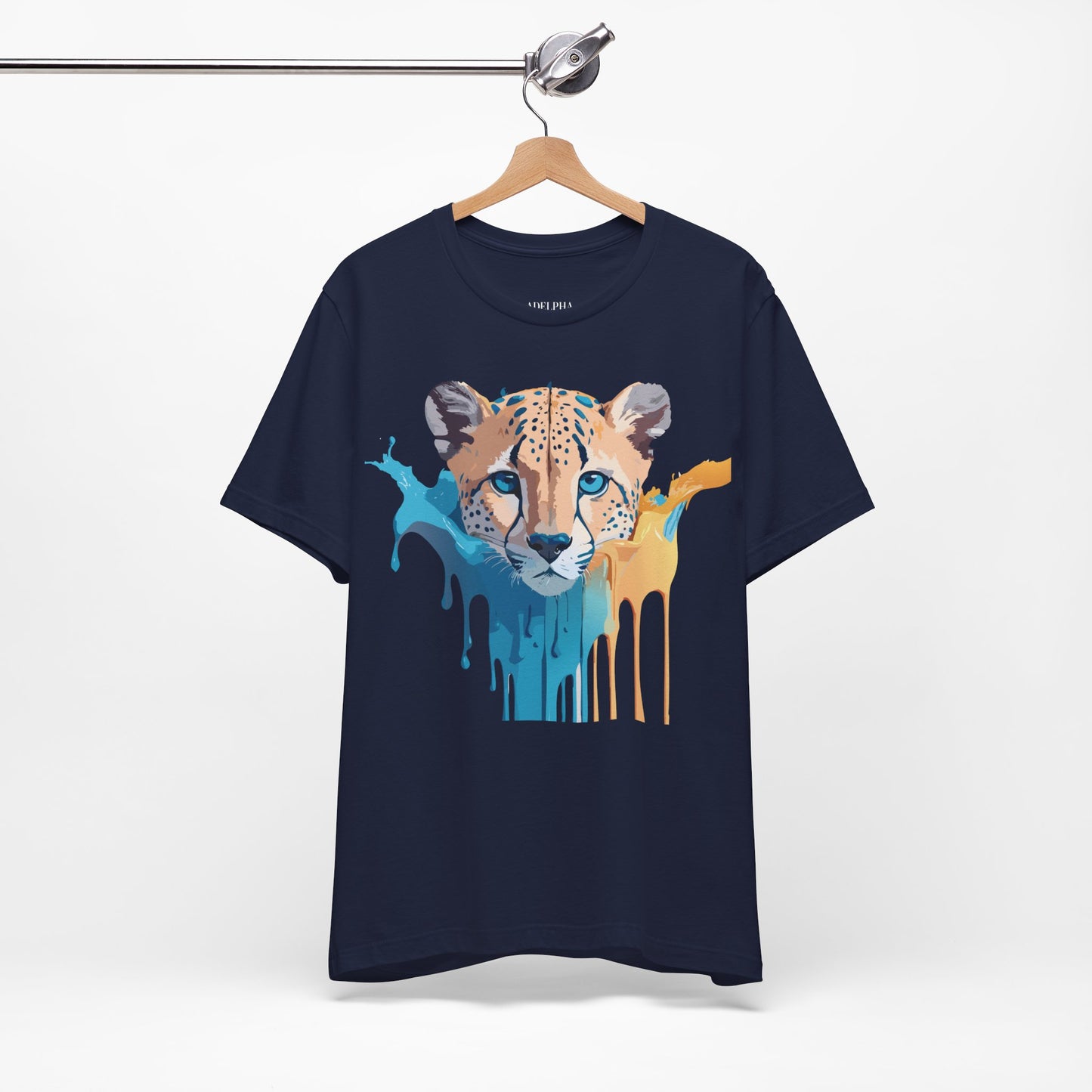 Natural Cotton Tee Shirt with Cheetah