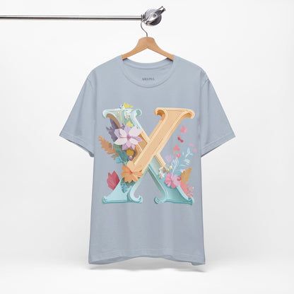 Natural Cotton Tee Shirt - Letters Collection - X Printify