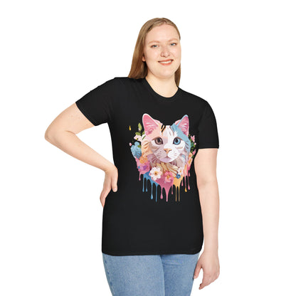 Cat Shirt Unisex Softstyle Tee 100 Percent Ring Spun Cotton Kitten Tee