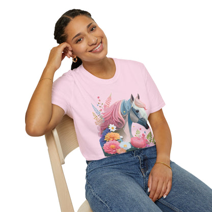 Horse Shirt Unisex Gildan Softstyle 64000 Cotton Tee With Animals