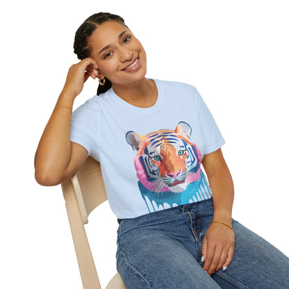Tiger Print Unisex Softstyle Breathable Cotton Tee 64000 Gildan Shirt