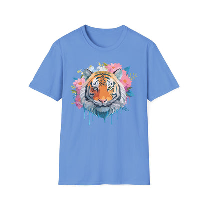 Tiger Print Shirt Unisex Short Sleeve Tee Gildan Softstyle 64000