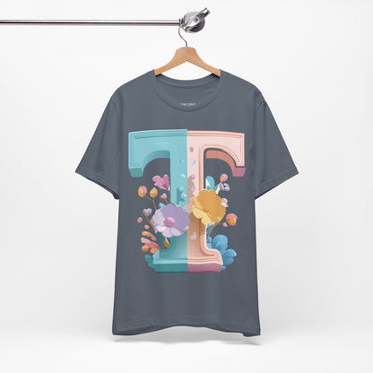 Natural Cotton Tee Shirt - Letters Collection - T Printify