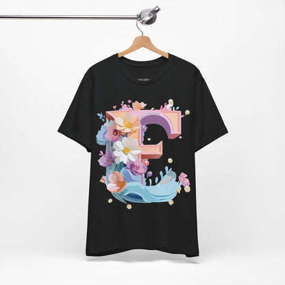 Natural Cotton Tee Shirt - Letters Collection - E Printify