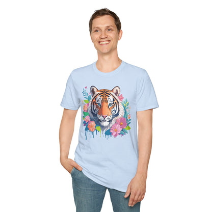 Tiger Themed Unisex Cotton Short Sleeve T Shirt Animal Print Tee