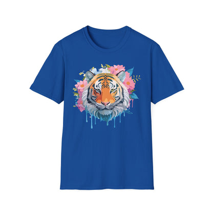Tiger Print Shirt Unisex Short Sleeve Tee Gildan Softstyle 64000