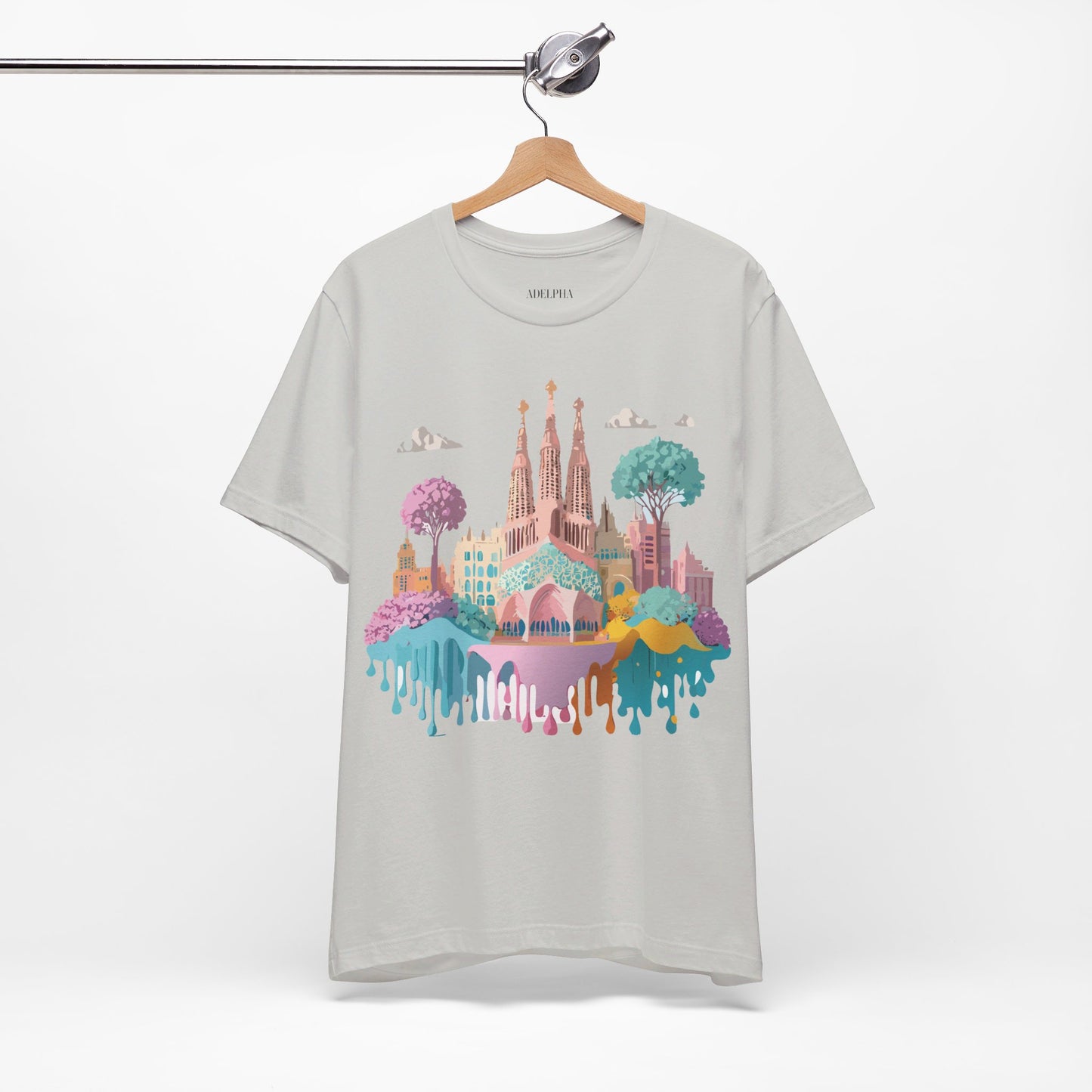 Natural Cotton Tee Shirt - Beautiful Places Collection - Barcelona