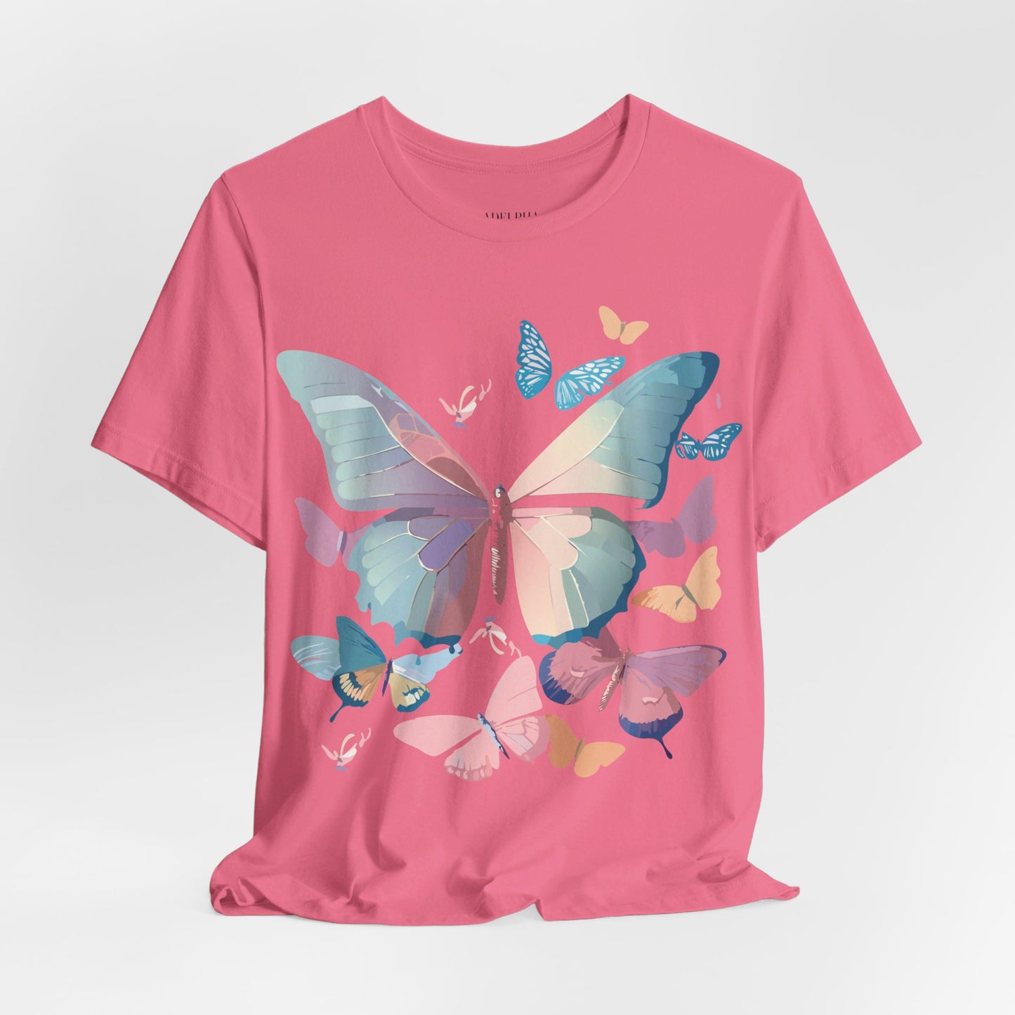 Natural Cotton Tee Shirt with Butterfly