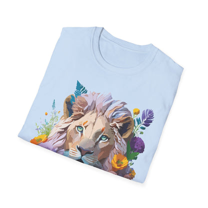 Unisex Lion Shirt Floral Lion Tee Animal Print Tee Gildan 64000