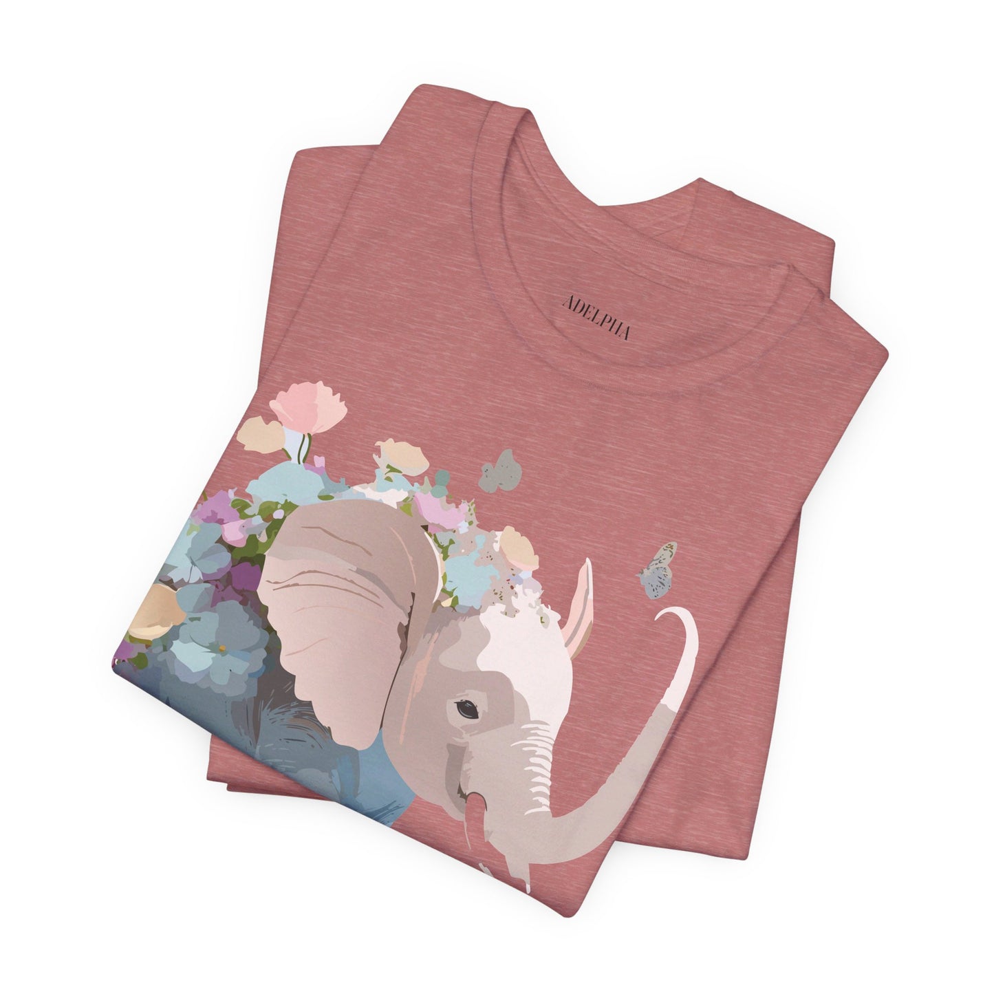 Natural Cotton Tee Shirt with Elephant