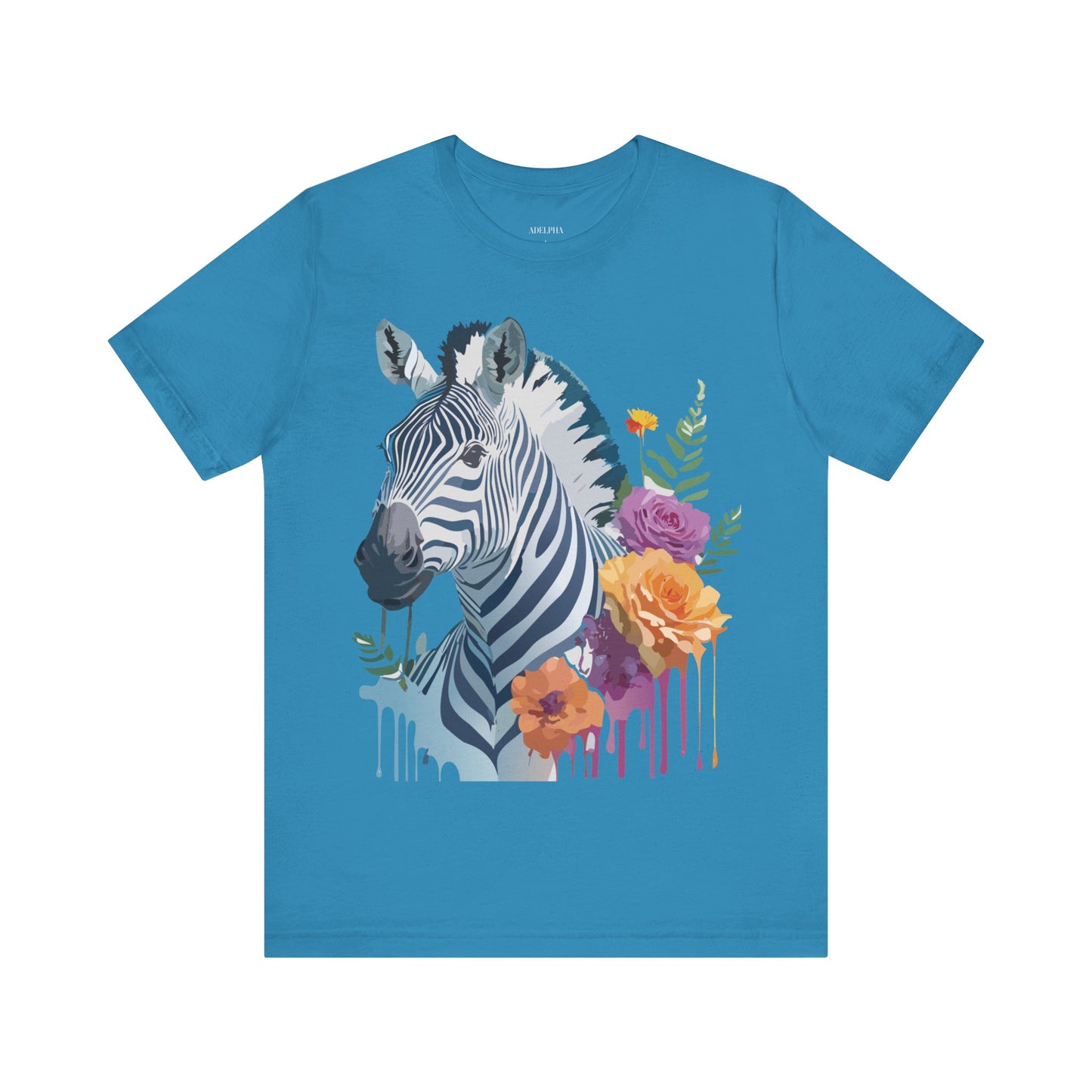 Natural Cotton Tee Shirt with Zebra