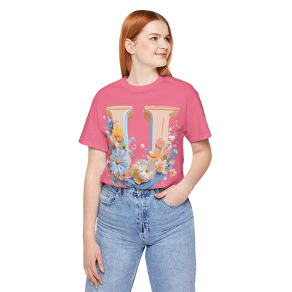 Natural Cotton Tee Shirt - Letters Collection - U Printify