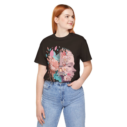 Natural Cotton Tee Shirt - Beautiful Places Collection - Paris Printify