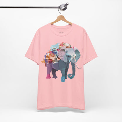 Natural Cotton Tee Shirt with Elephant Printify