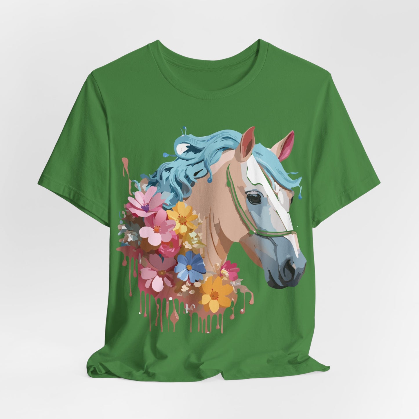 Natural Cotton Tee Shirt with Horse