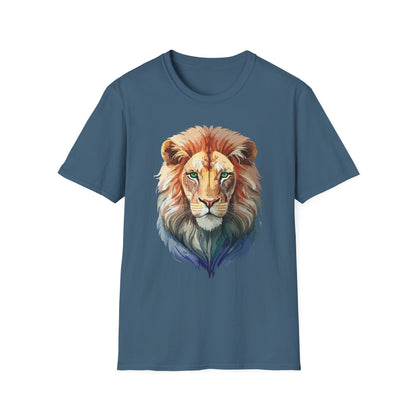 Gildan Softstyle Lion Shirt Unisex Floral Tee Animal Print Tee