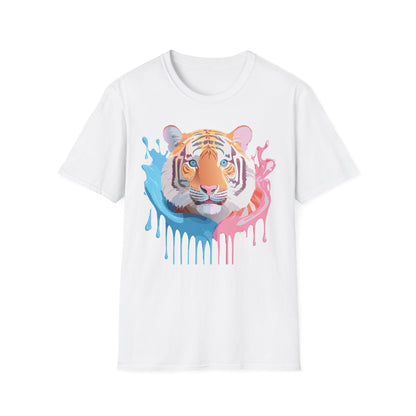 Tiger Shirt Unisex Animal Print Tee Gildan Softstyle 64000 Cotton