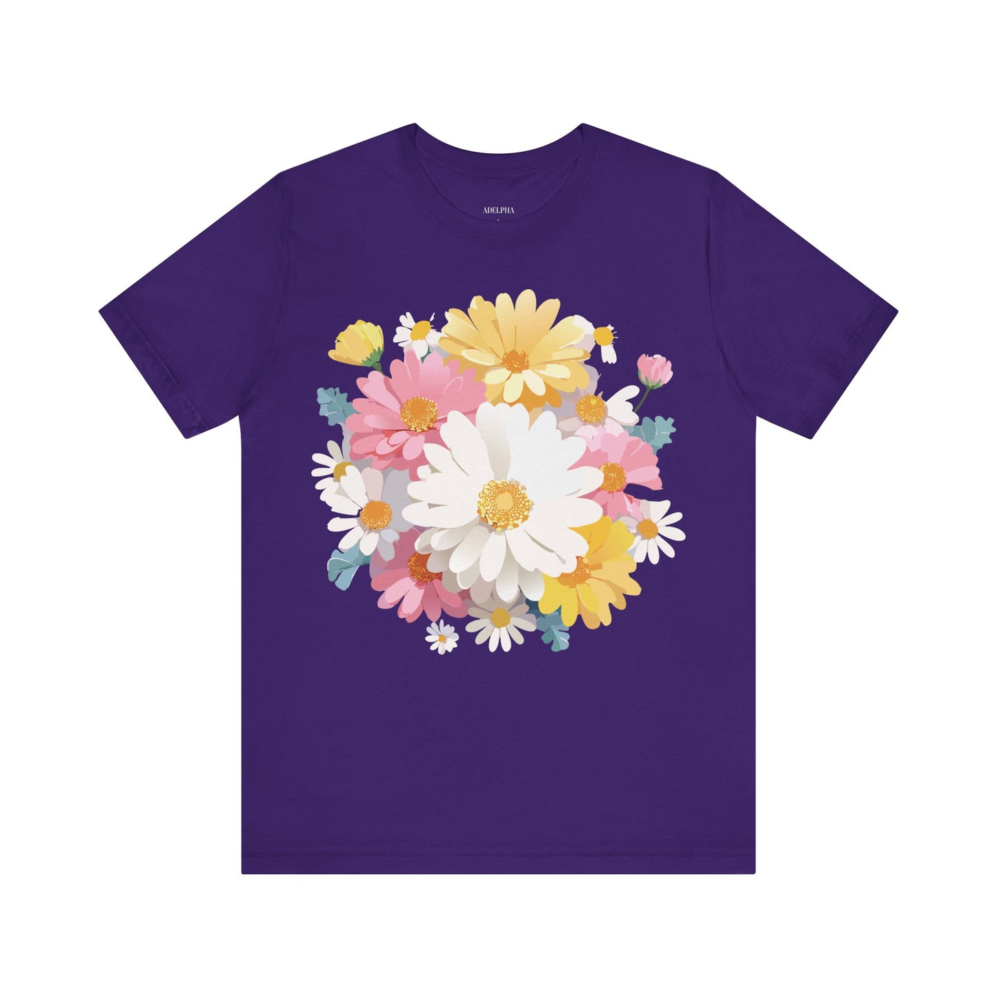 T-shirt en coton naturel avec fleurs