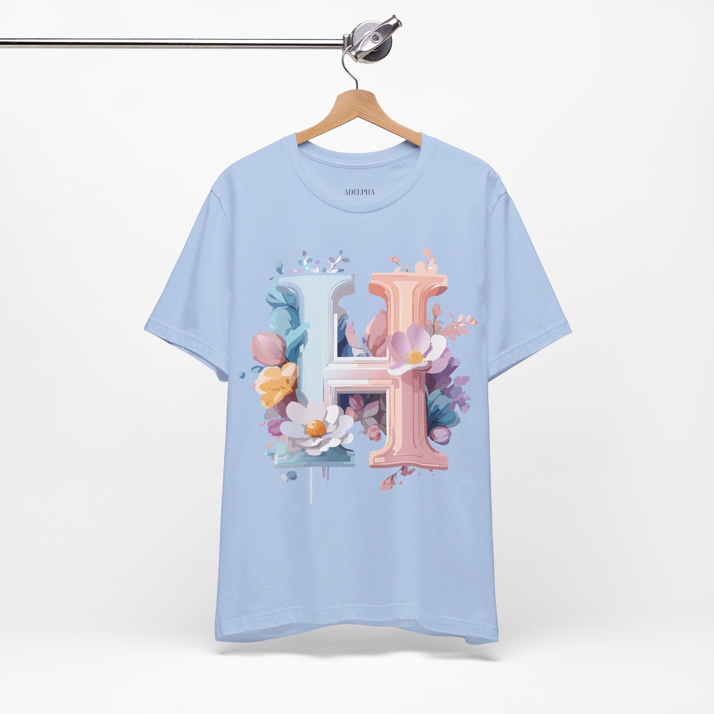 Natural Cotton Tee Shirt - Letters Collection - H