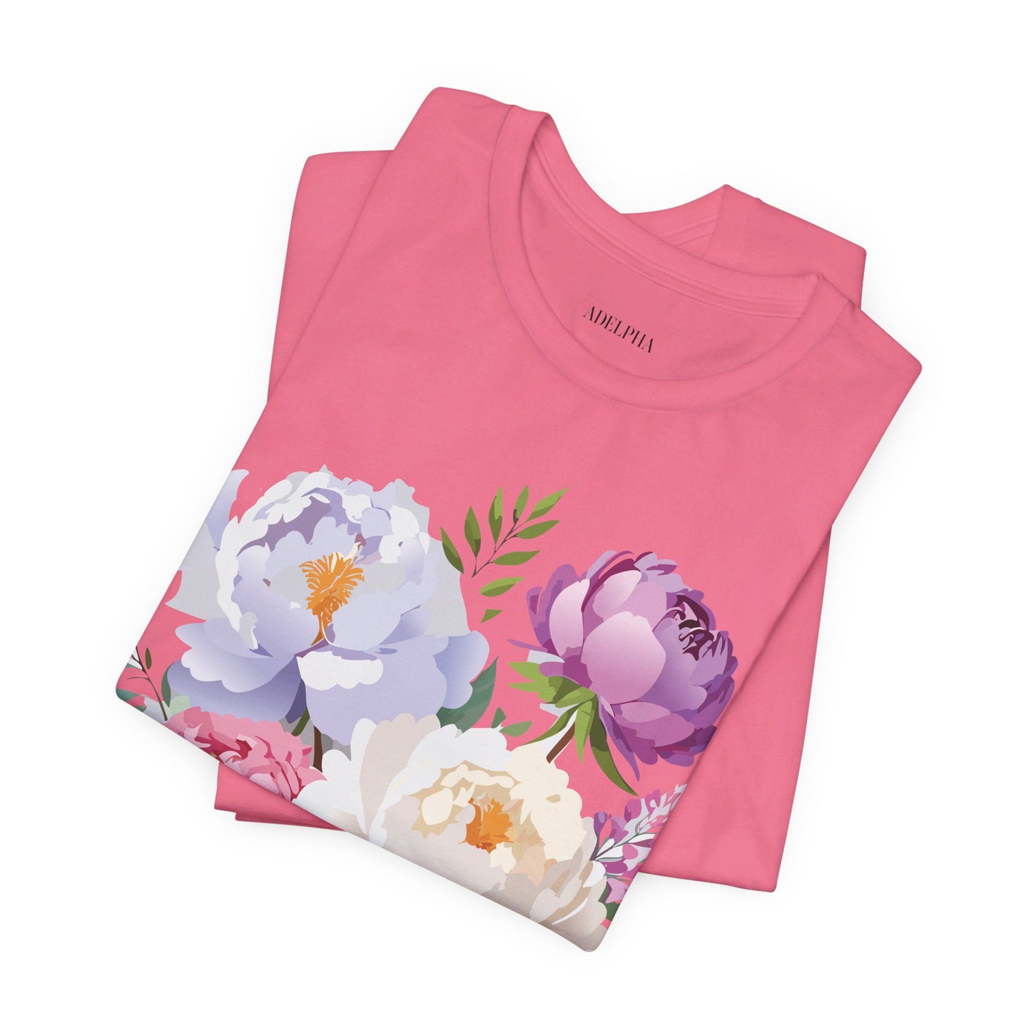 T-shirt en coton naturel avec fleurs