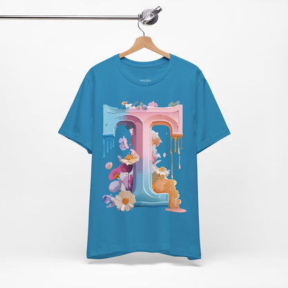 Natural Cotton Tee Shirt - Letters Collection - T Printify