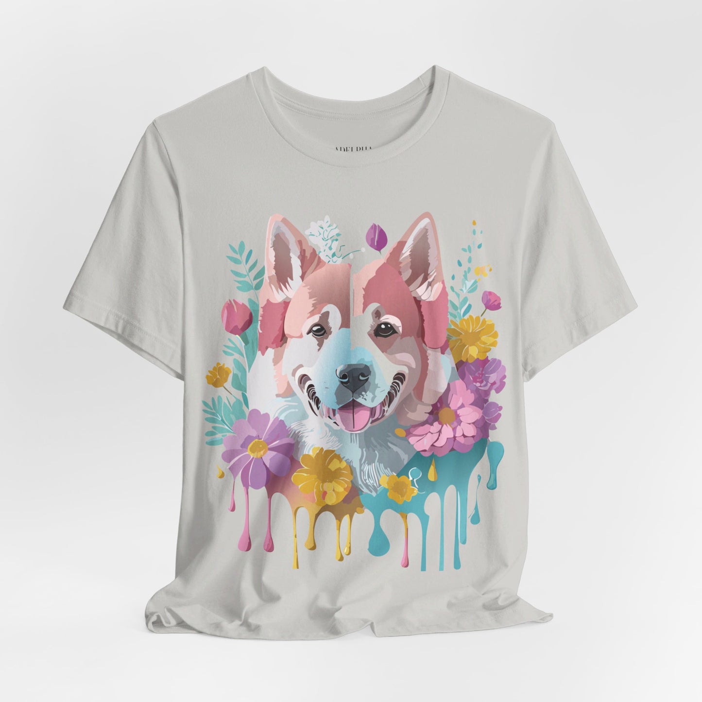 Natural Cotton Tee Shirt with Dog