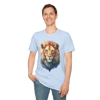 Gildan Softstyle Lion Shirt Unisex Floral Tee Animal Print Tee