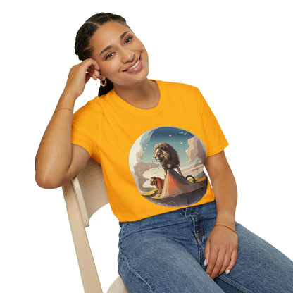 Lion Graphic T Shirt Unisex Softstyle 64000 Gildan 100 Percent Cotton Tee