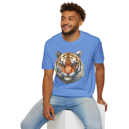 Tiger Print Unisex T Shirt Softstyle 64000 Gildan Ring Spun Cotton Tee