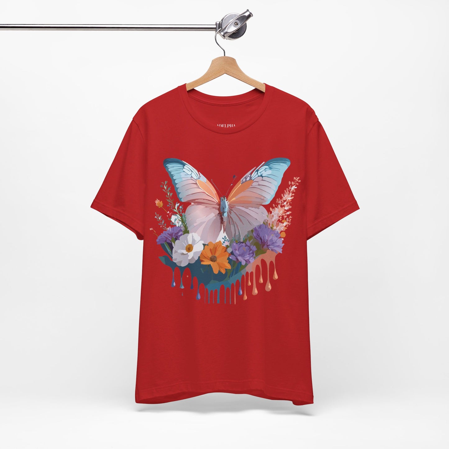 T-Shirt aus natürlicher Baumwolle mit Schmetterling