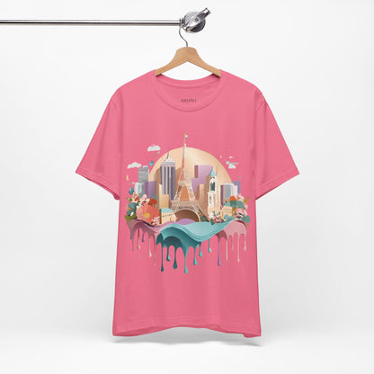 Natural Cotton Tee Shirt - Beautiful Places Collection - Paris Printify