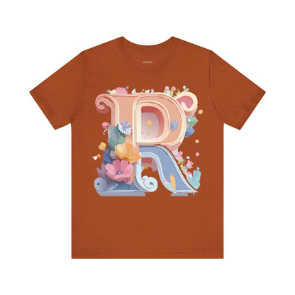 Natural Cotton Tee Shirt - Letters Collection - R Printify